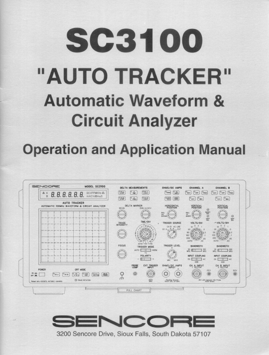 Sencore SC3100 Operation Manual